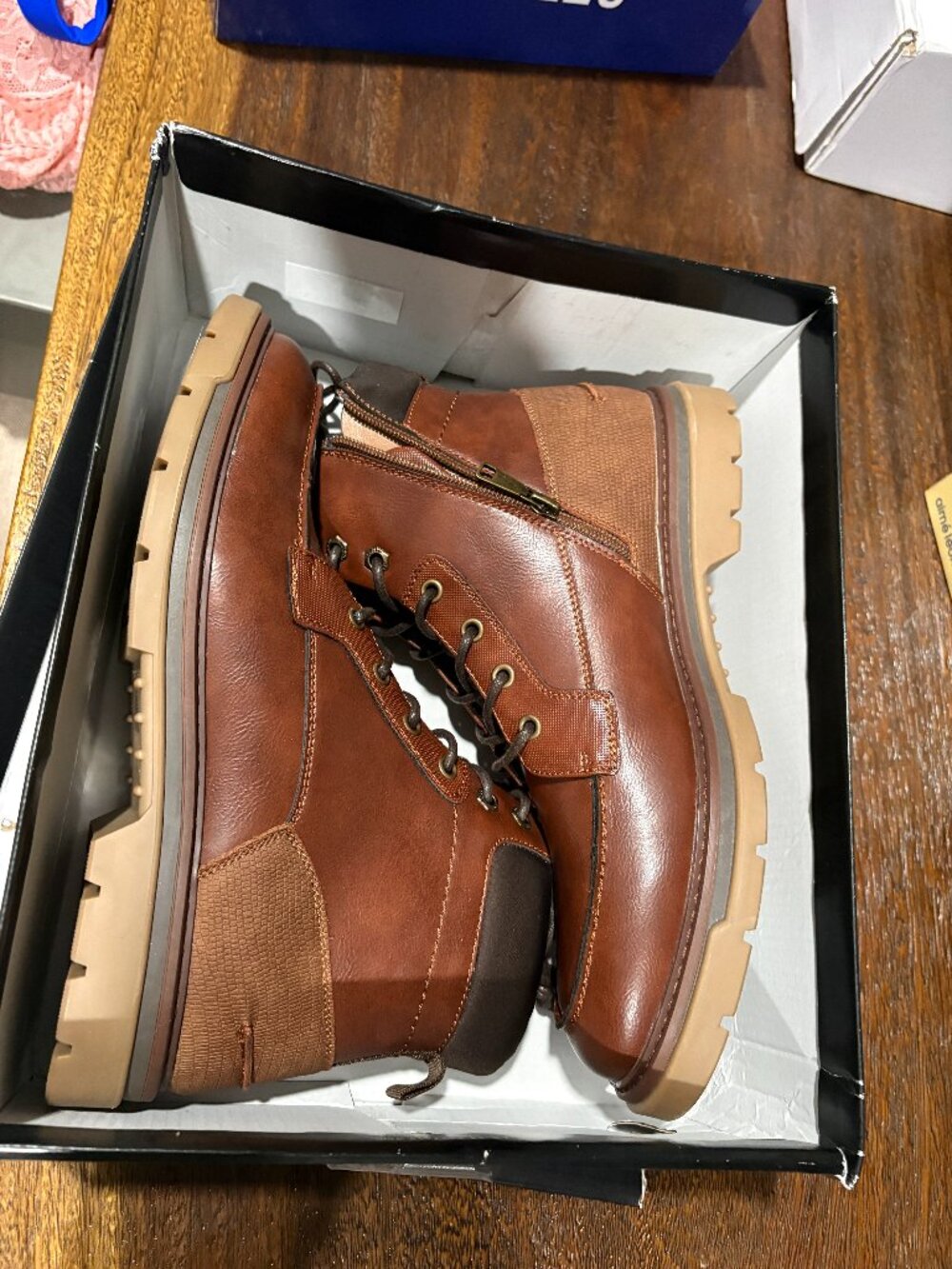 Madden Mlennie Cognac Men's Boots sz 10 Lace up Ankle Zip NEW